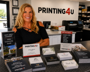 Printing4U owner in Katy TX with custom business cards, brochures and printing services